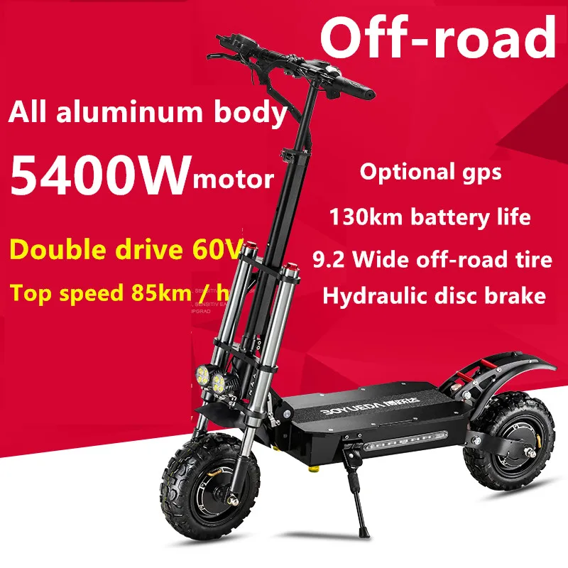 Bestellen Freies Verschiffen 11 Zoll 60V5600W Elektrische Roller Erwachsene Hohe Geschwindigkeit Off-Road Dual Stick Klapp Elektrische Fahrzeug