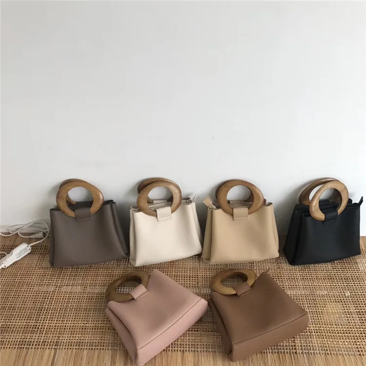 Брендовая сумка деревянные сумки тоуты с кольцами для женщин повседневная