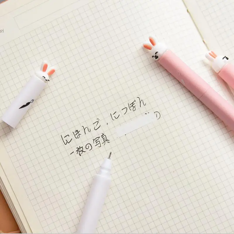 0 5 мм мультяшная Милая парная гелевая фоторучка с кроликом и морковкой простая