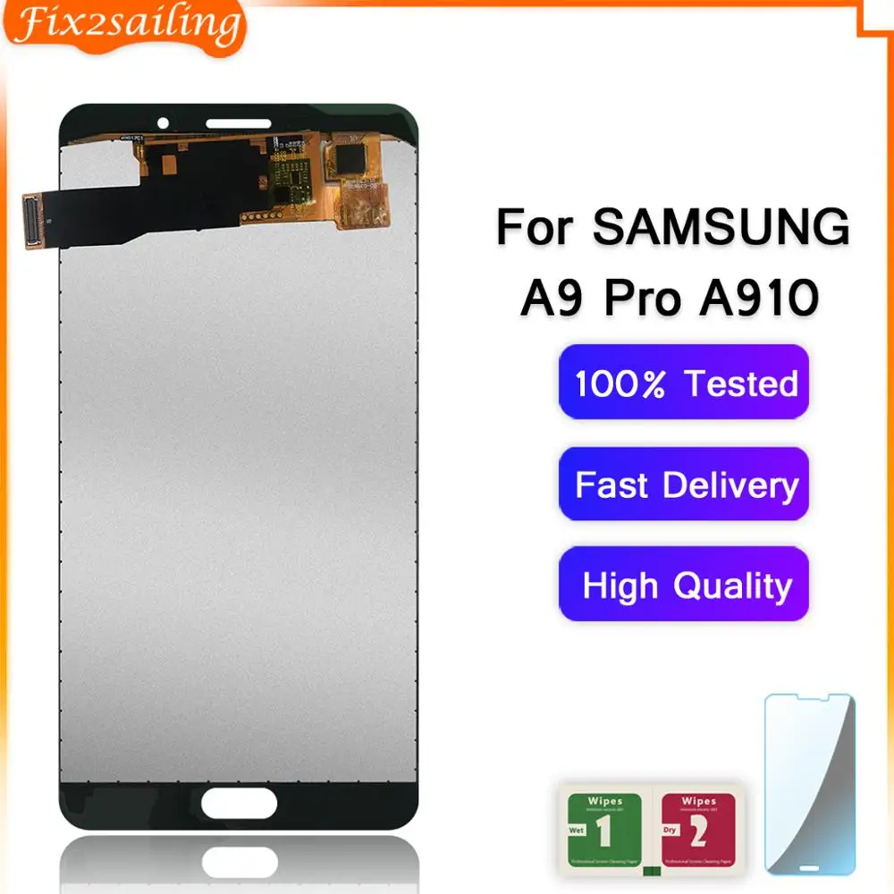 ЖК для samsung Galaxy A9 Pro 2016 A910 дисплей кодирующий преобразователь сенсорного экрана в