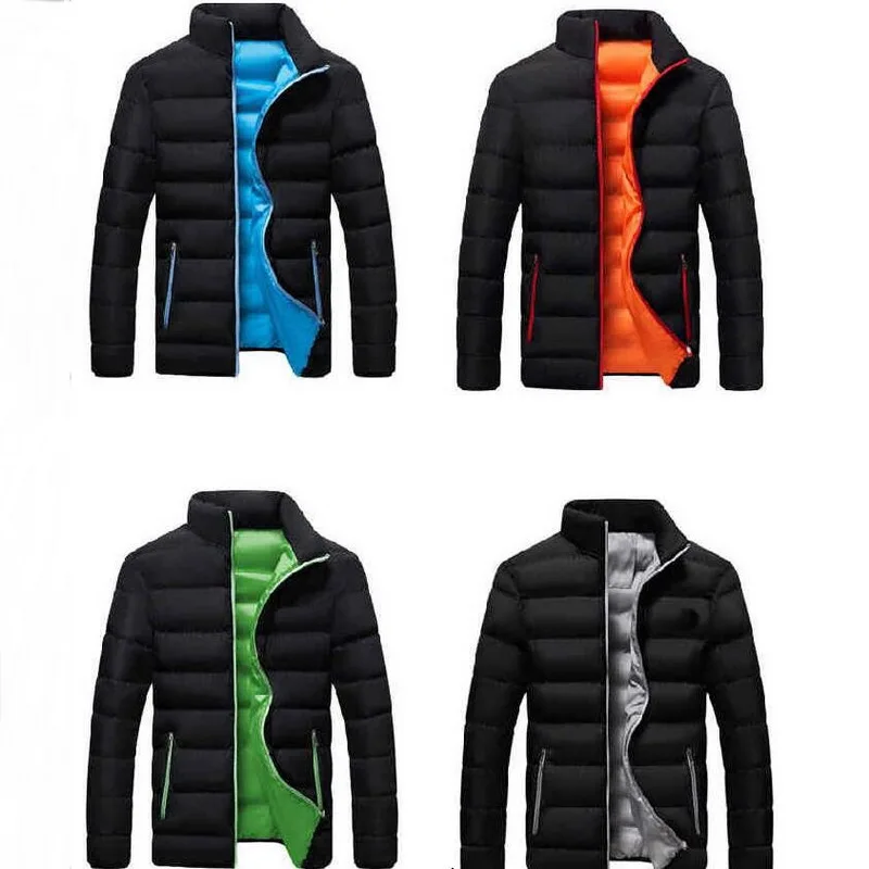 Men Parka Cotton Padded Winter Jacket Men Warm Jacket Solid Zipper Thick Coat Winter Warm Outwear Brand Coat