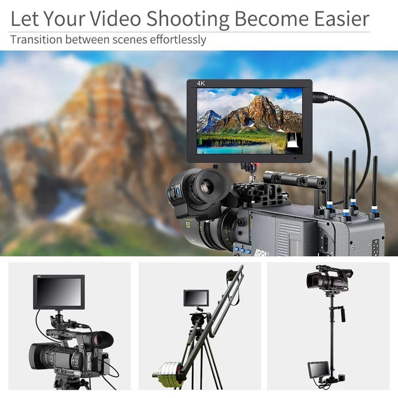FW703 7-дюймовый IPS 3G SDI 4K HDMI DSLR монитор Full HD 1920x1200 на камере полевой с гистограммой для камер стабилизатора.