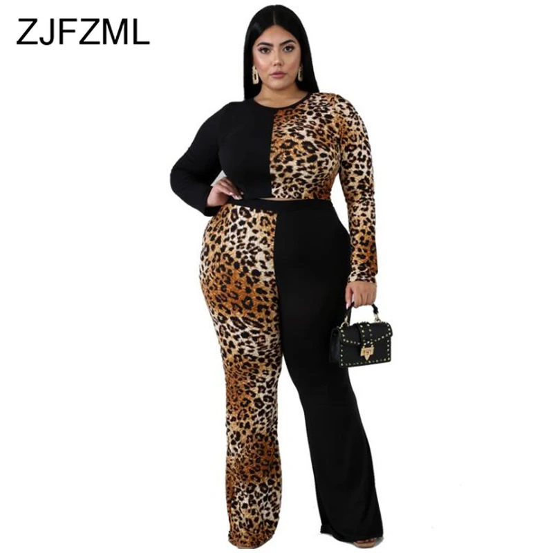 Женский комплект из двух предметов короткий топ с длинным рукавом и брюки