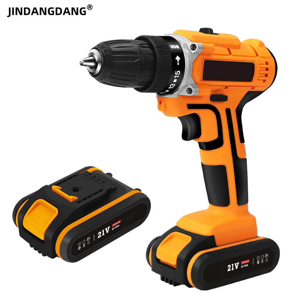

Household 21v Two-Speed Rechargeable Lithium Battery Screwdriver, Multifunctional Cordless Electric Drill Woodworking Tool