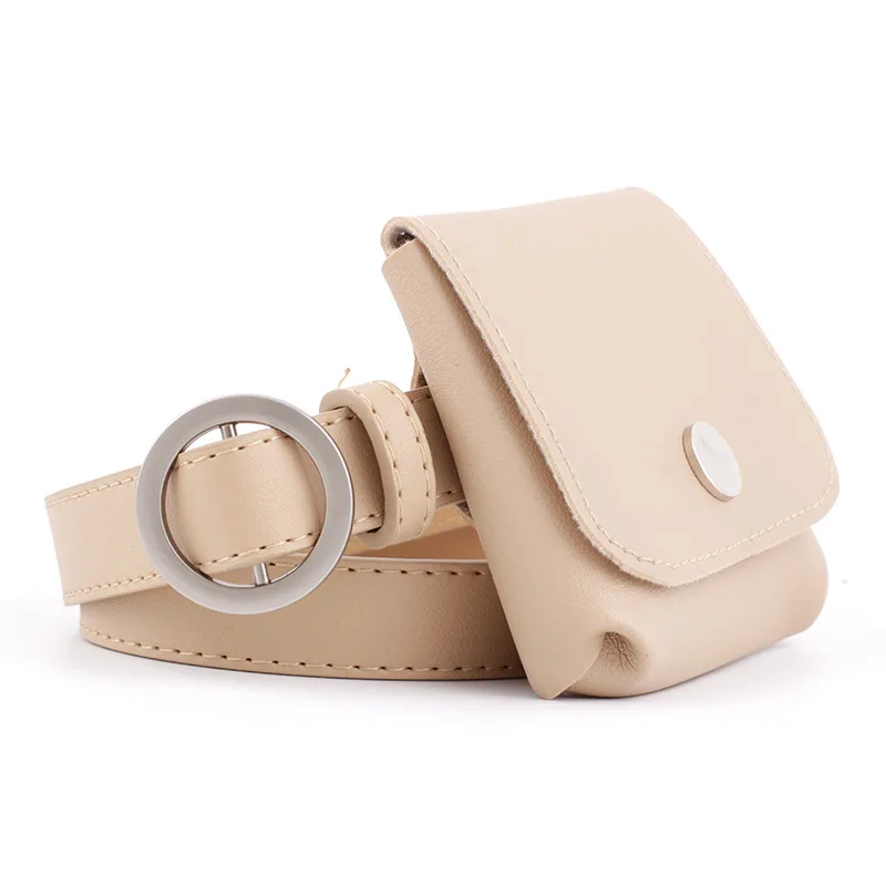 Ремень NO.ONEPAUL женский из натуральной воловьей кожи модный пояс с круглой пряжкой