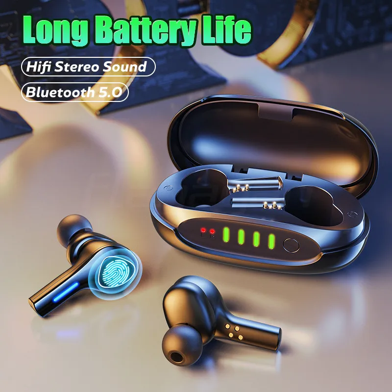 Наушники-вкладыши TWS с Беспроводной наушники сенсорный Управление Bluetooth 5 0 9D