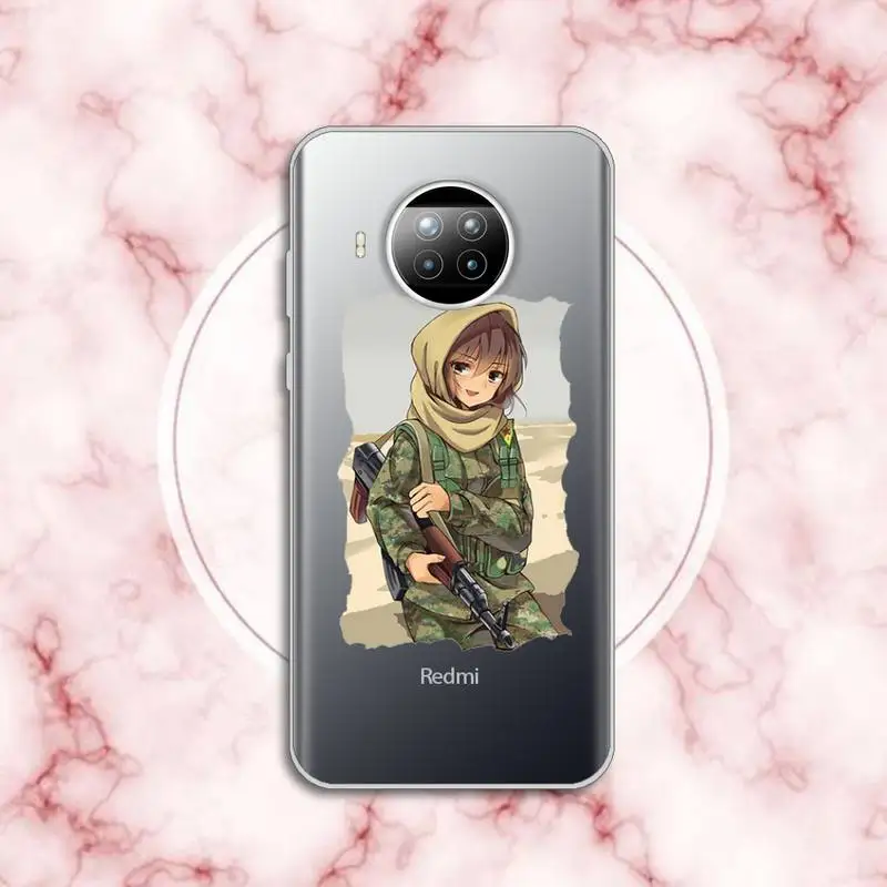 

Fashion anime police girl Phone Case Transparent for xiaomi redmi note 8 9 9s 11 10t lite pro