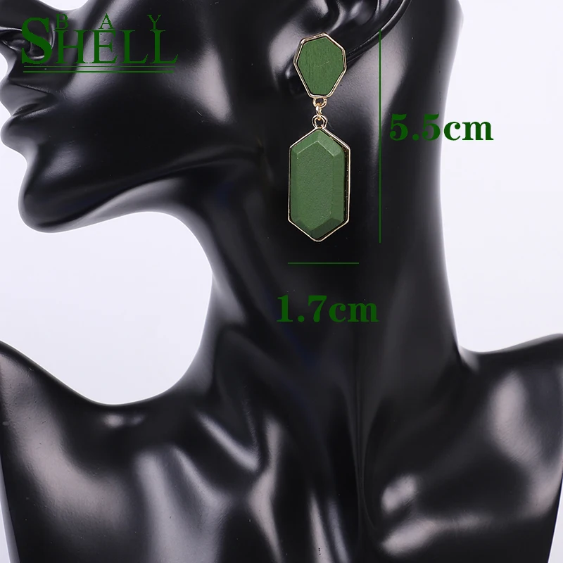 2020 Vintage Wood Earrings For Women Fashion Bohemian Elegant Gold Big Dangel Female Geometric Drop Earring Jewelry | Украшения и