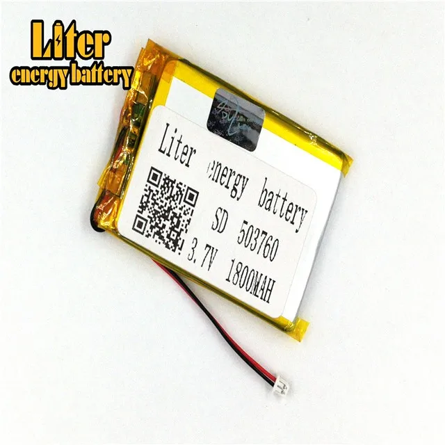 1,25 мм 2pin разъем 3,7 в 503760 1800 мАч аккумуляторная батарея lipo плоские электронные книги карманный персональный компьютер с GPS рекреационные машины