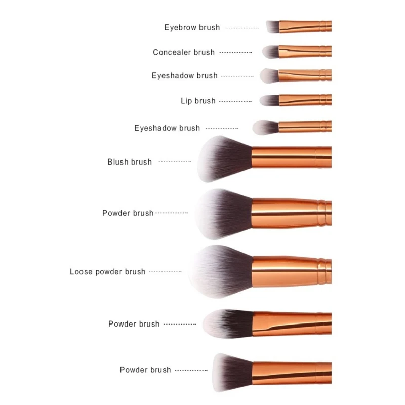 Макияж Красота кисточки набор с большой из искусственной кожи мраморный узор 10