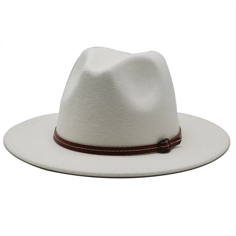 Женская фетровая шляпа с пряжкой и широкими полями в стиле унисекс|Мужские