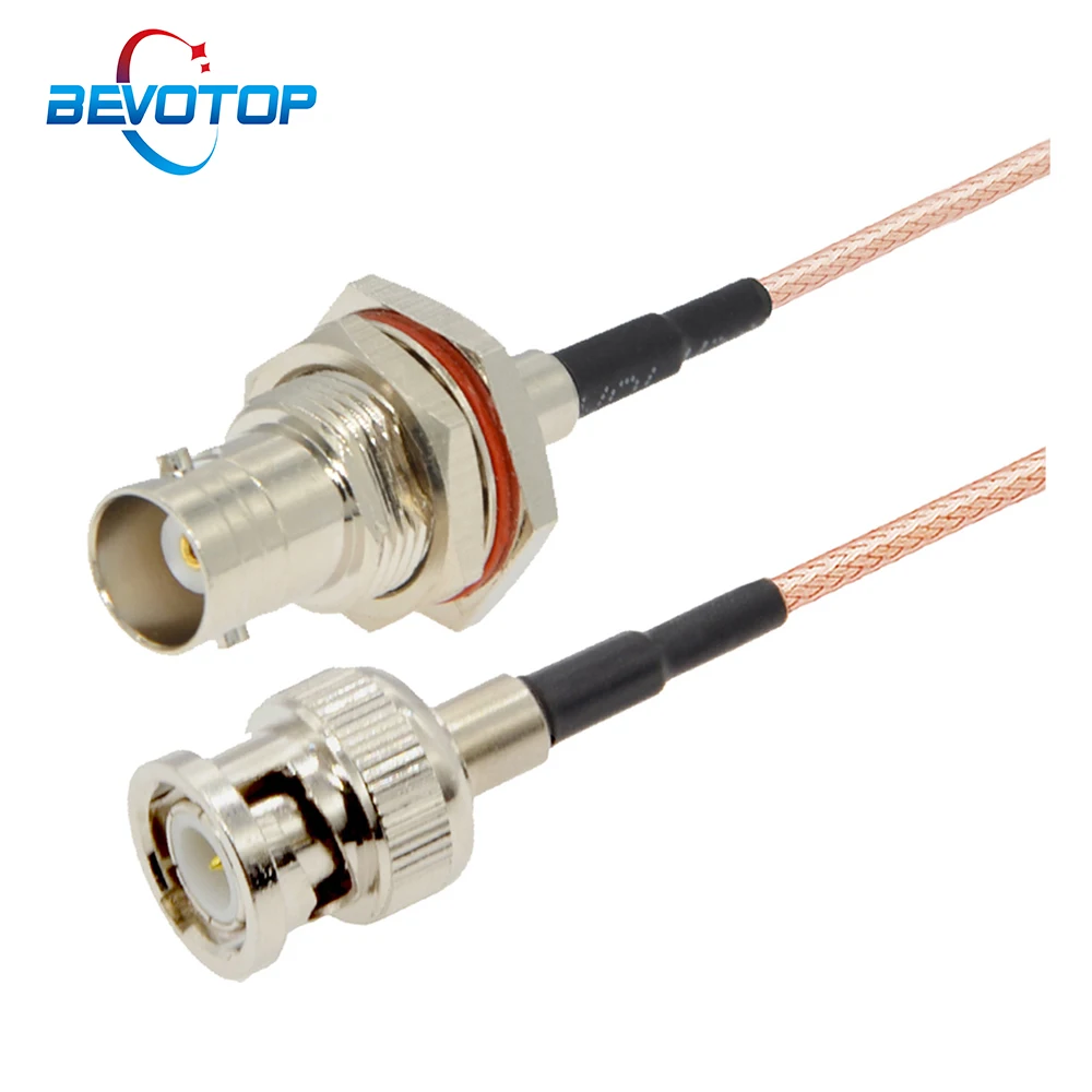 

BNC female bulkhead to BNC Male Crimp 50 Ohm RG316 RF Coaxial Jumper cable BNC Pigtail Coax Extension Cable Cord