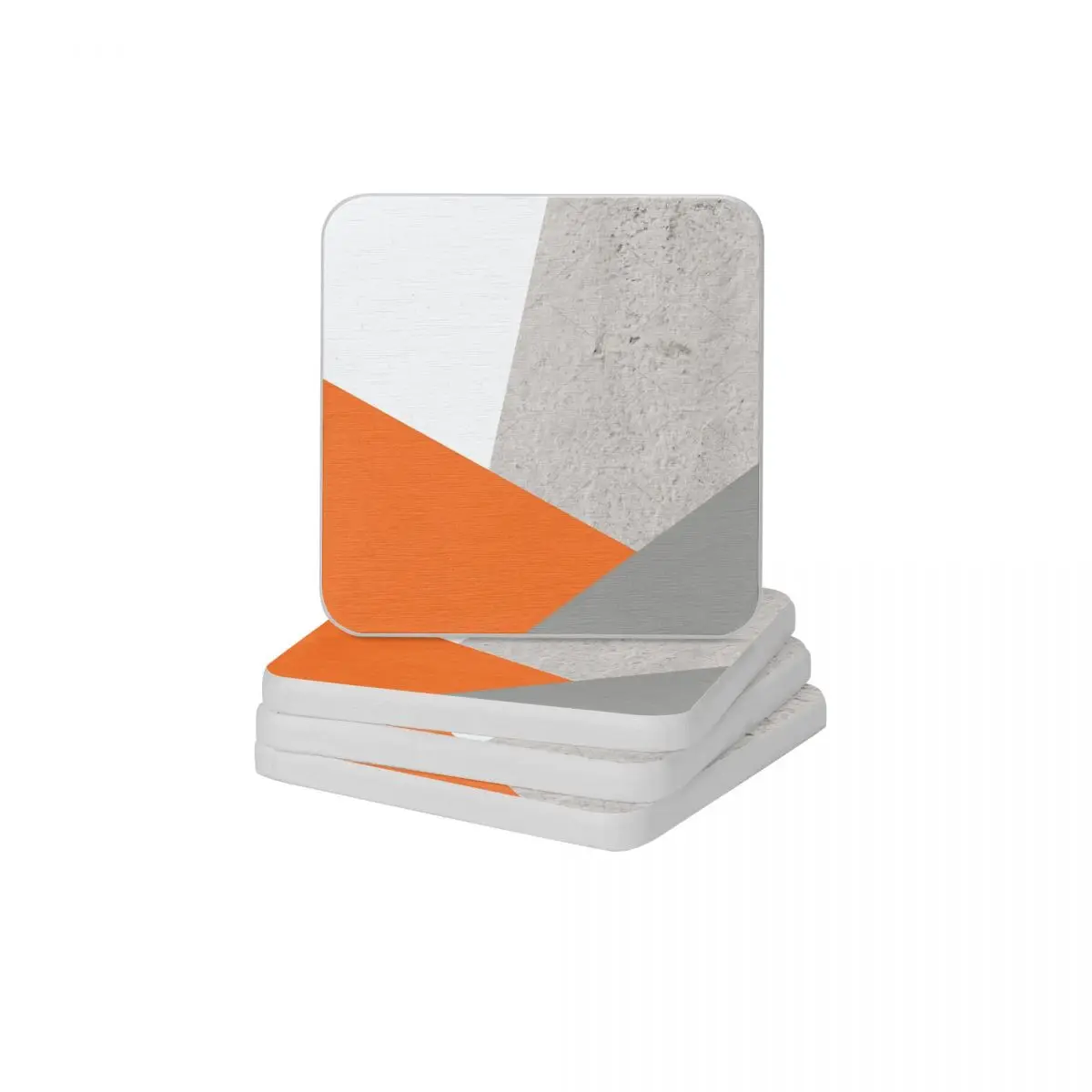 

Серо-оранжевый и бетонный цветной блок, диатомная квадратная круглая подставка Поглощение воды Коврик для мыла и зубной щетки 10x10 см