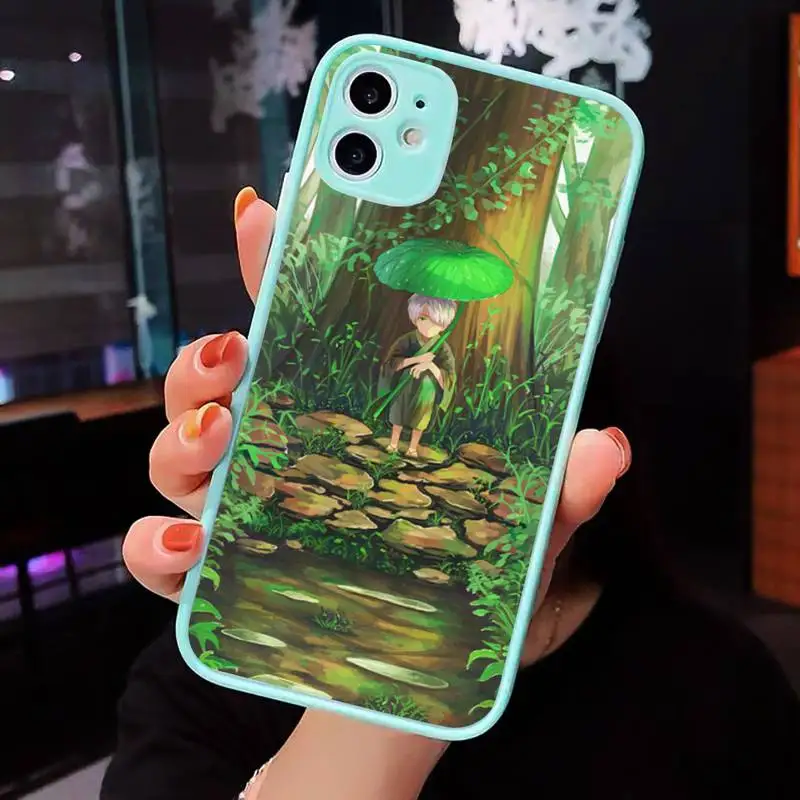 

Mushishi Japanese Anime Phone Case Matte transparent For blue iPhone 12 Mini 11 Pro XR XS Max 7 8 Plus X Back Cover