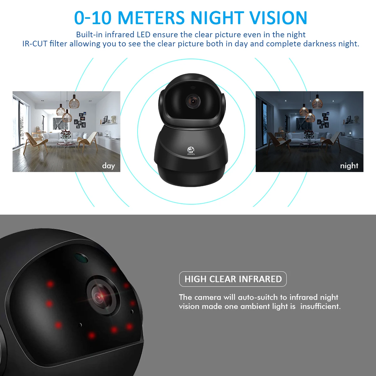 JOOAN, беспроводная ip-камера 2MP, Wifi, домашняя сеть, видеонаблюдение, мини-камера для домашних животных, Домашний Детский монитор, 1080P