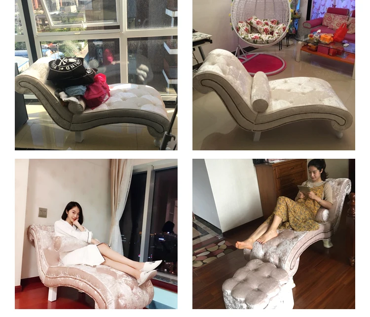 Louis Fashion-Chaise Lounge reclinable de estilo europeo para sala de estar, sofá individual de tela para dormitorio, balcón, siesta, silla real