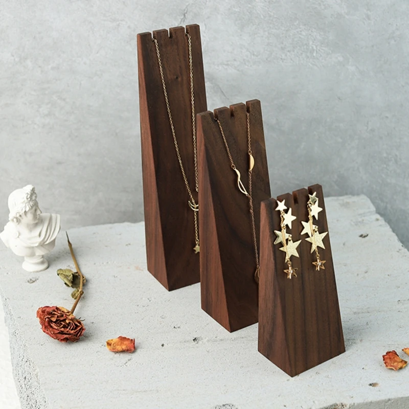 

Wood Necklace Stand Holder Shelf Jewelry Display Rack Bracket Organizer for Woman Girl Gifts