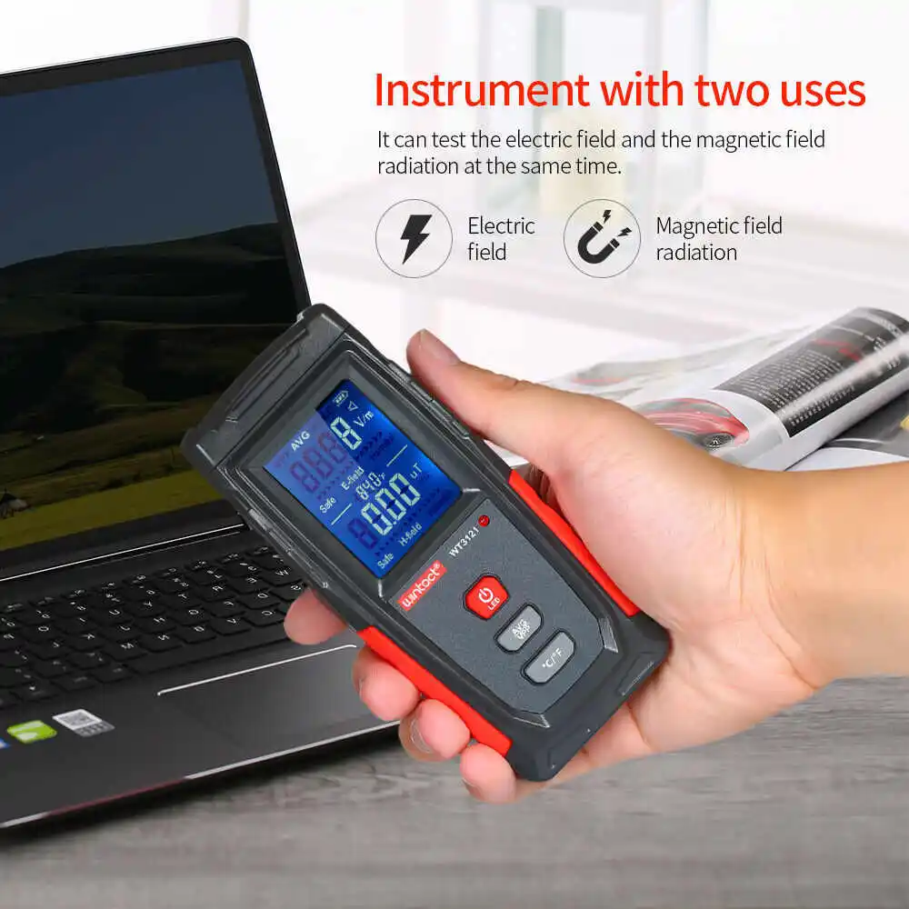 ЖК цифровой EMF метр WT3121 детектор электромагнитного поля излучения