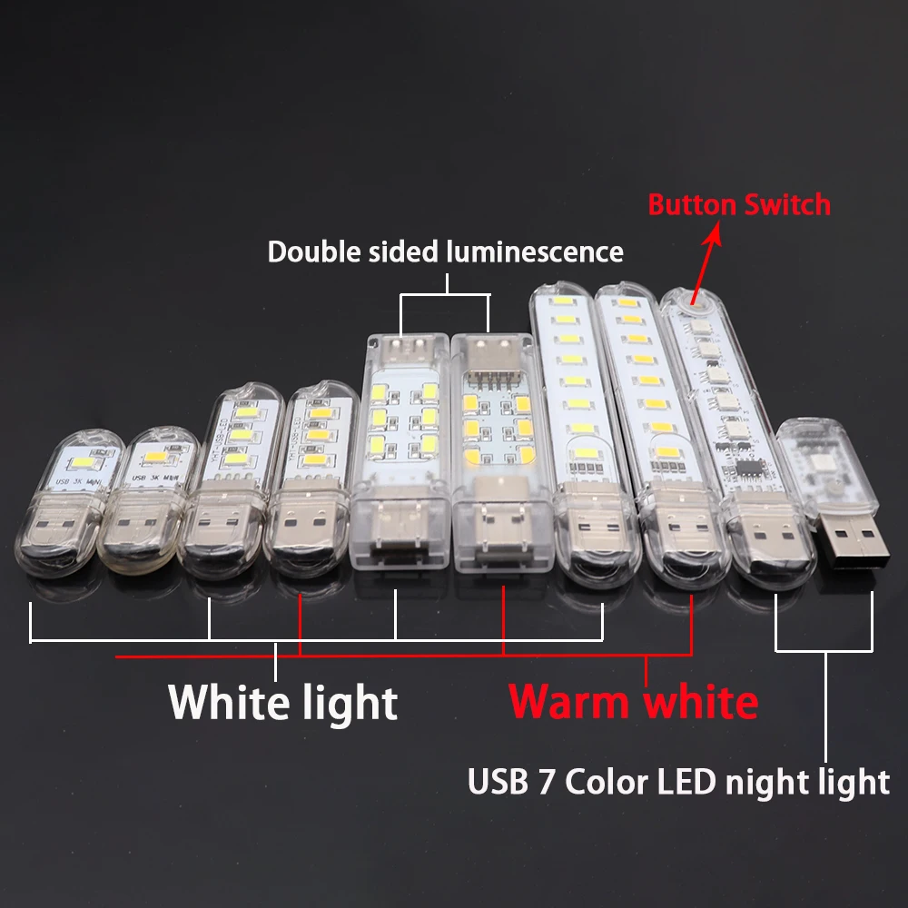 Портативный светодиодный мини-светильник с USB 5 В 3 8 12 светодиосветодиодный SMD 5730