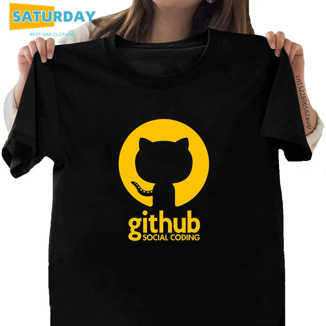 Женская забавная хлопковая Футболка Github женская футболка с коротким рукавом 90 х