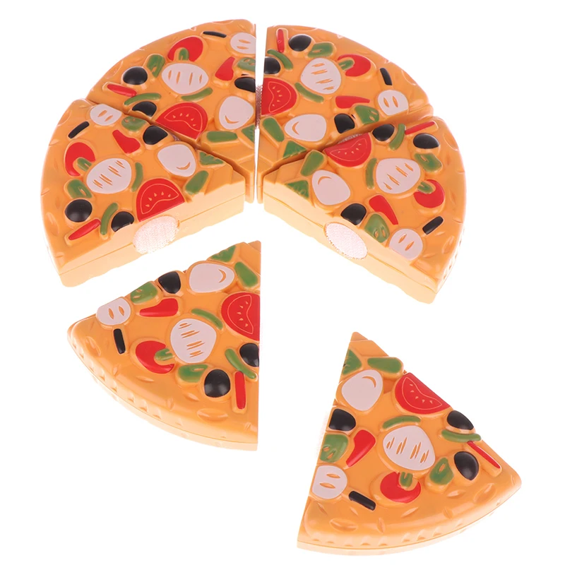 

Игрушечная пицца, еда для детей, ролевые игры с ножом для пиццы и кусочками, кухонные игрушки, кукольный домик, мини-еда, кухонные украшения, ...