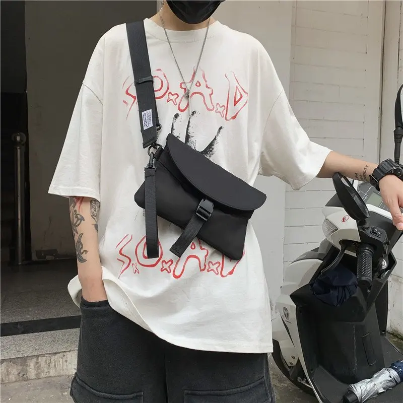 

Waterproof Men Fashion Shoulder Bag Nylon Solid Color Messenger Bags Phone Pouch Unisex Men Handbag Casual Men Crossbody Bag
