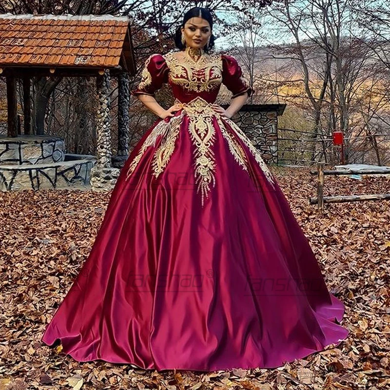 Платье для выпускного вечера из Саудовской Аравии красное вино шелковое