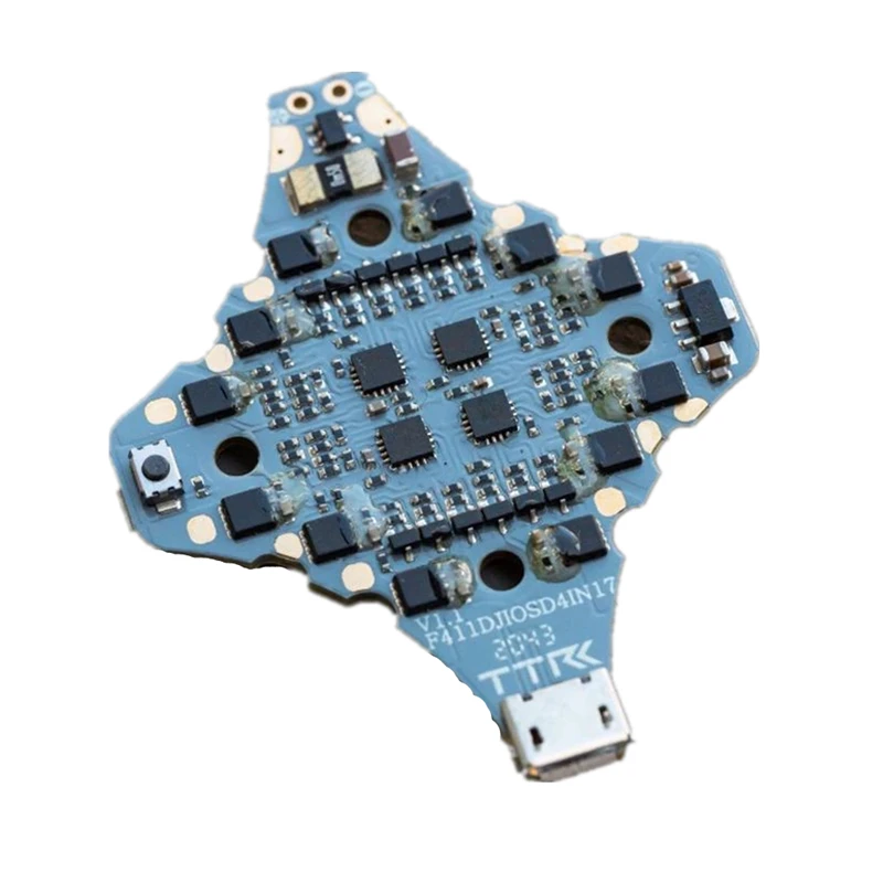 

HOMFPV AIO F411 F4 3-4S Blheli_S Flight Controller w/ Built-in 20A Brushless ESC & RGB LED for FPV Racing Drone Spare Parts