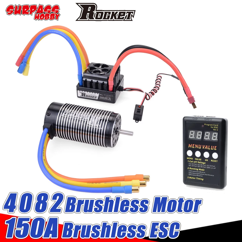 

Программируемая карта SURPASS HOBBY Rocket 4082, бесщеточный двигатель 1/8 кв, бесщеточный ESC A для радиоуправляемого автомобиля HSP Traxxas Wltoys