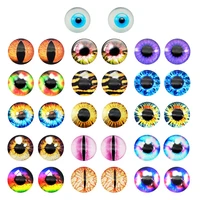 10 50pcs glass demon dragon eyes cabochons round 6 30mm animal cat eye mix pupil cameo for craft diy jewelry making accessory