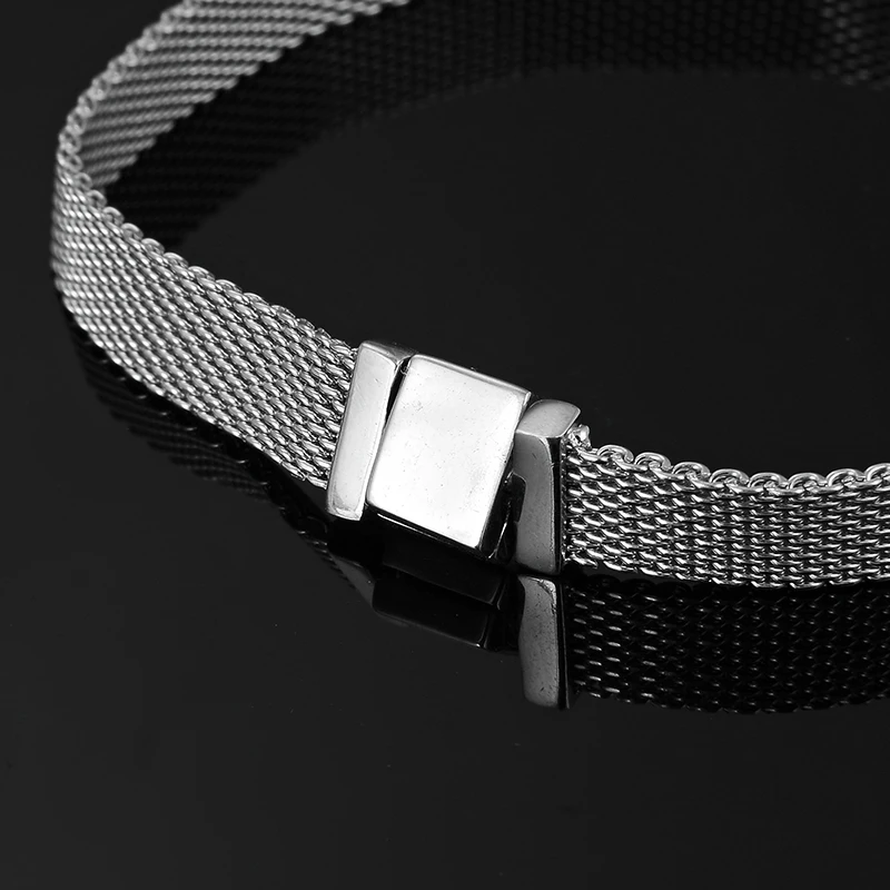 

New Real 925 Sterling Silver Clip Bead Fashion Charm Watch Bracelet for Women Fit Original Reflection Bracelet Jewelry making