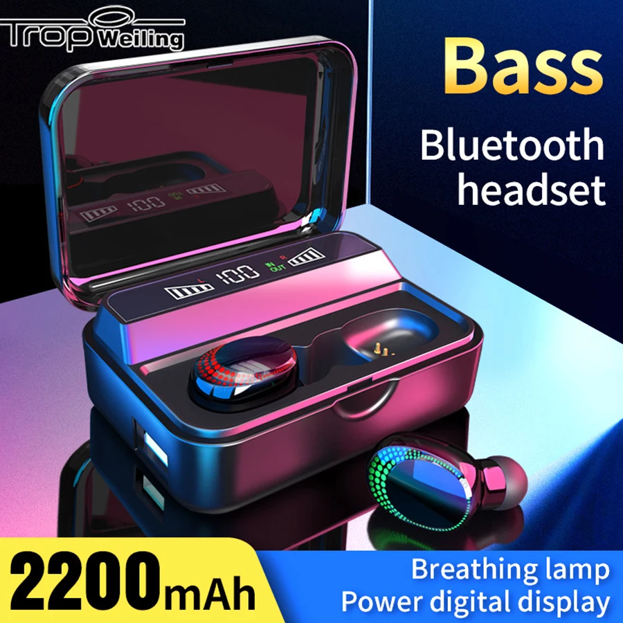 Беспроводные bluetooth наушники TWS Распознавание отпечатков пальцев Bluetooth V5.0 3D стерео