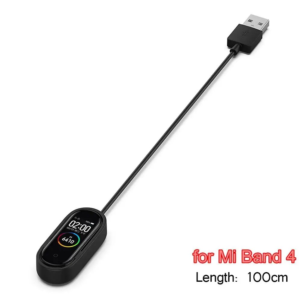 100cm for Mi band 4 Usb зарядный кабель разборка- зарядное устройство адаптер для Xiaomi Mi полоса 3/4/NFC 13/20/100 см зарядный провод линия для умных браслетов - Цвет: 100cm for Mi band 4