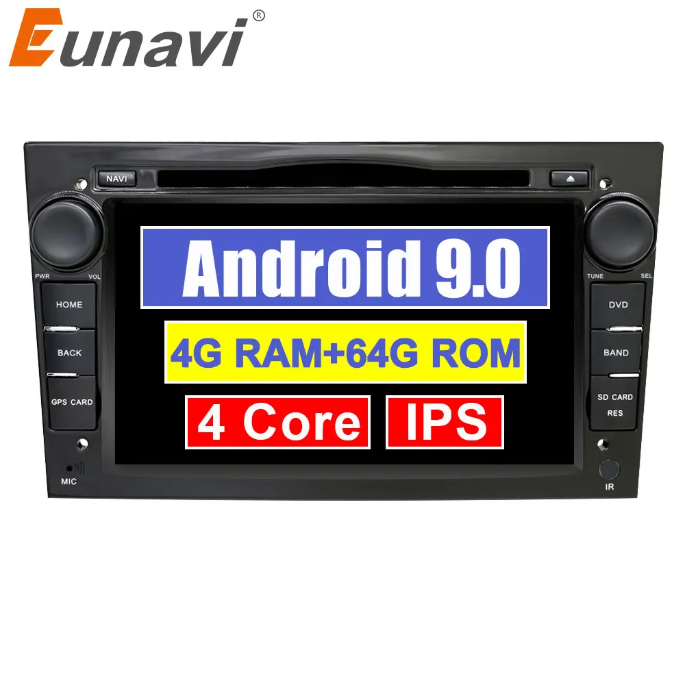 Eunavi 2 Din Android 9 автомобильный dvd-плеер для Opel Astra Vectra Antara Zafira Corsa 2din gps Wifi Bluetooth Восьмиядерный 1024*600