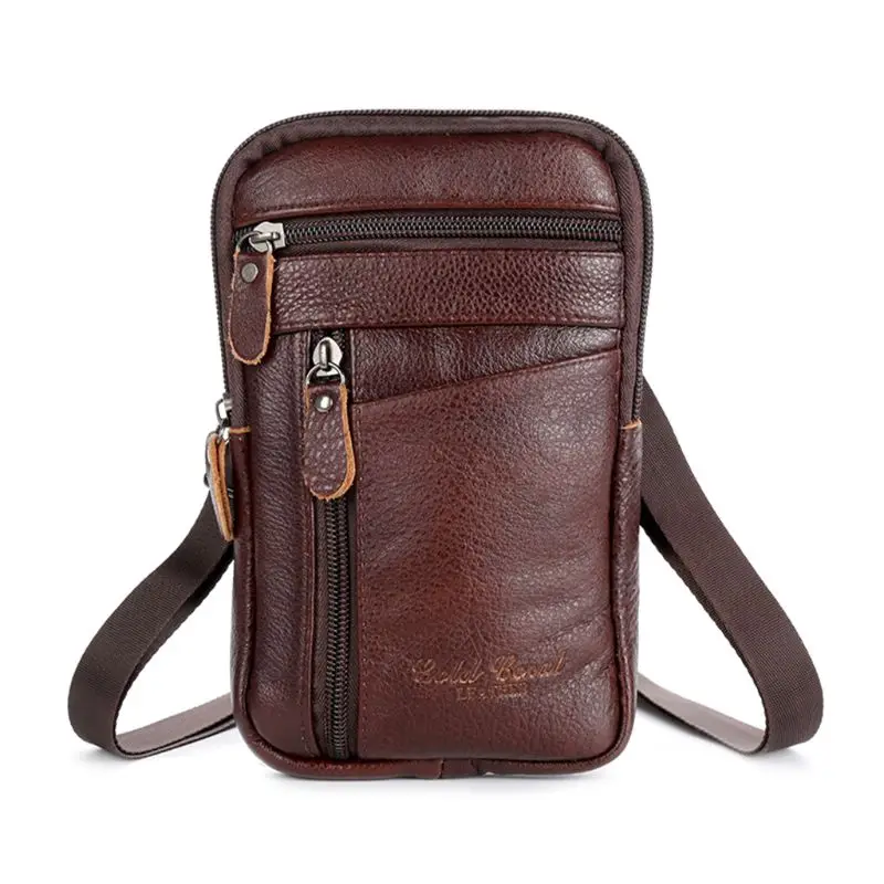 

Men's Genuine Leather Fashion Phone Pouch Belt Bag Shoulder Crossbody Waist Pack