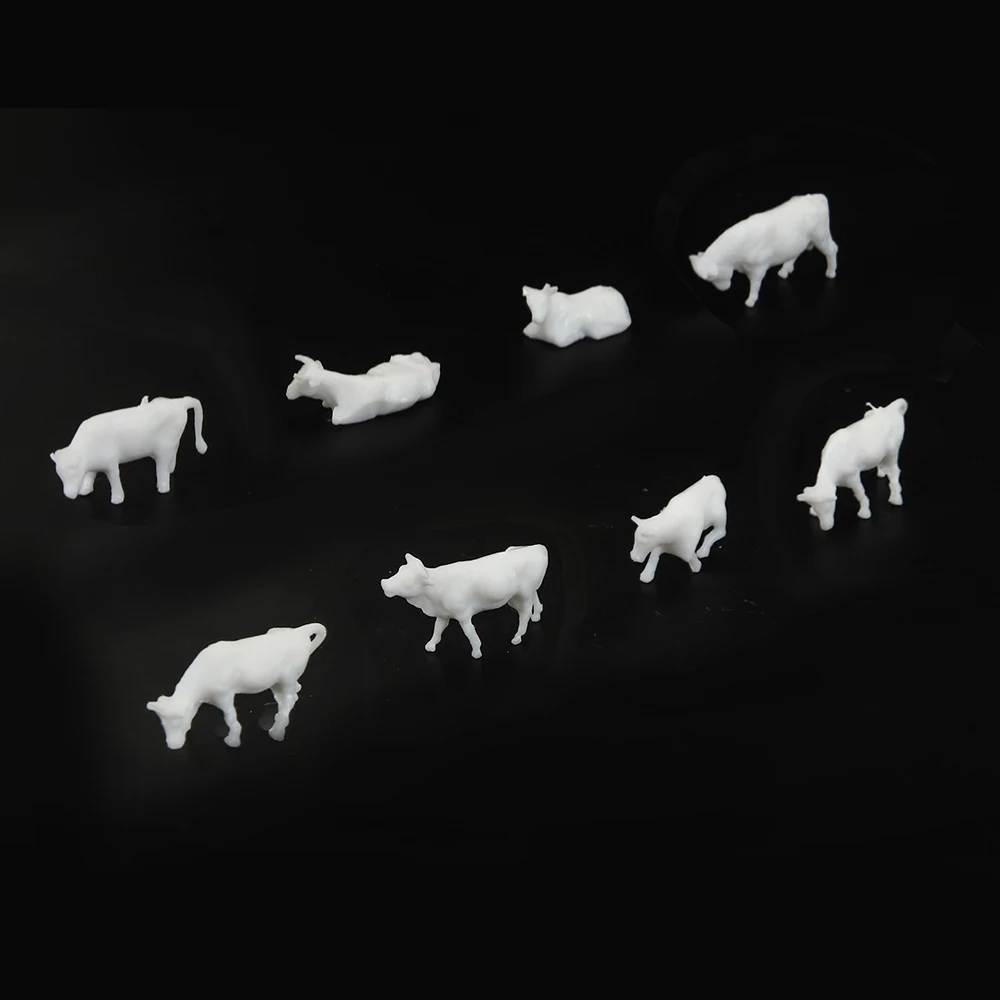 

Simulation Cows Farm Animals Miniature Unpainted Ho n Scale Diorama Sand Table Scene Layout Toys for Children 20Pcs/lot