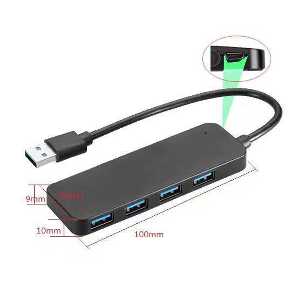 USB3.0 концентратор 4 порта Высокоскоростная передача удлинитель для ПК ноутбука
