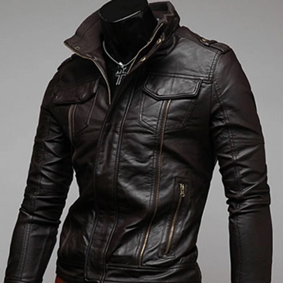 Zogaa мотоциклетная кожаная мужская куртка 2019 осень зима Кожаная Куртка Jaqueta De Couro