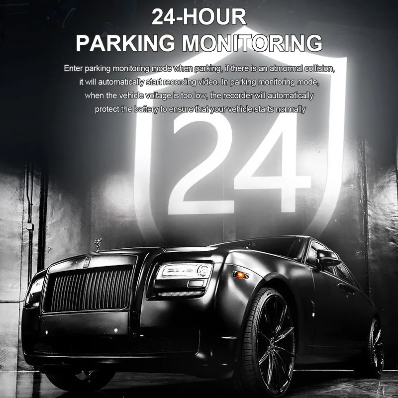 Скрытый Автомобильный видеорегистратор 2K + 1080P HD с циклической записью и Wi-Fi