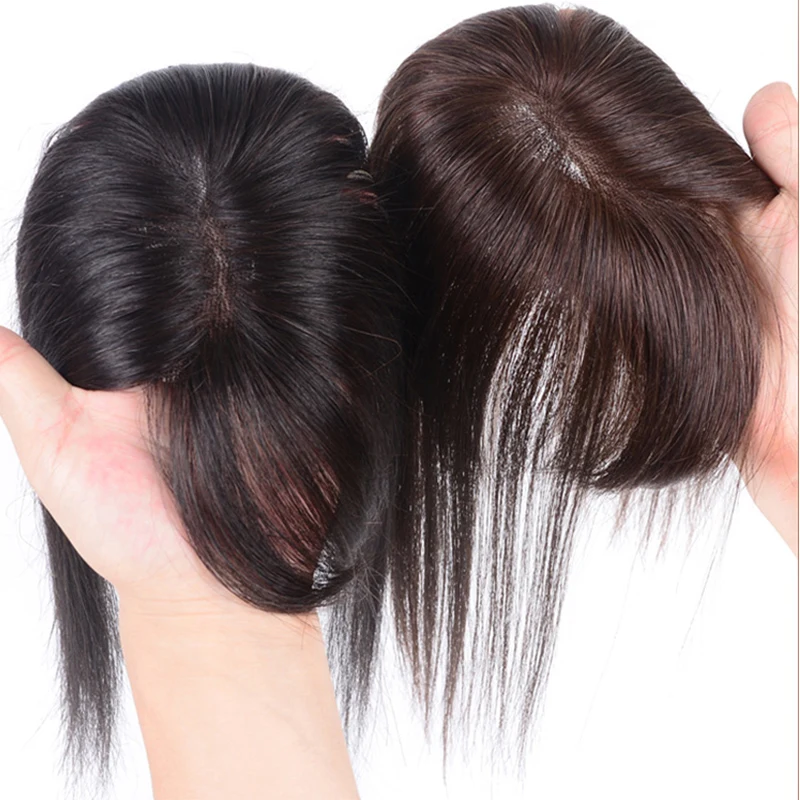 Термостойкие синтетические накладные волосы черного и коричневого цвета прямые