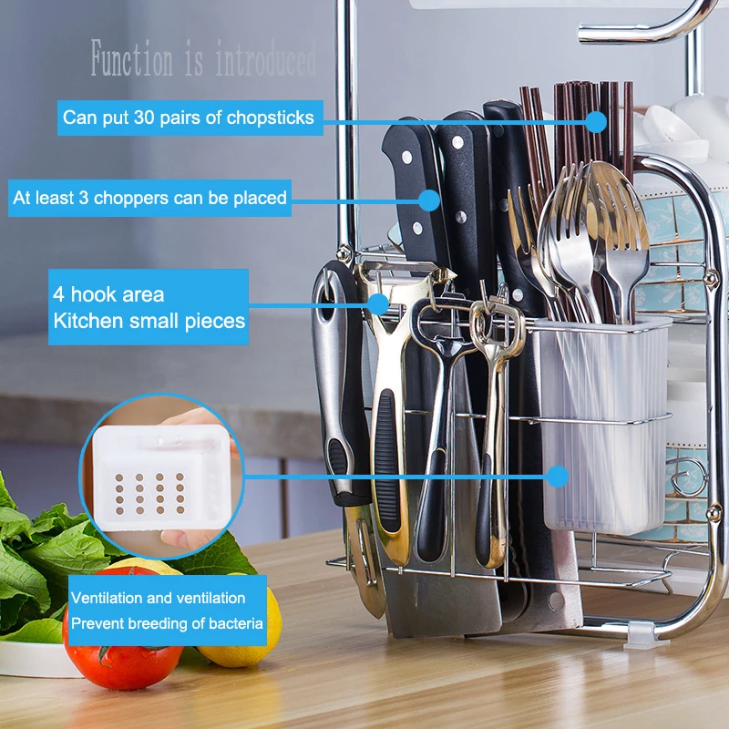 

Kitchen cutlery storage box shelf plate tableware supplies storage rack knife rack cupboard drain tray kitchen household items