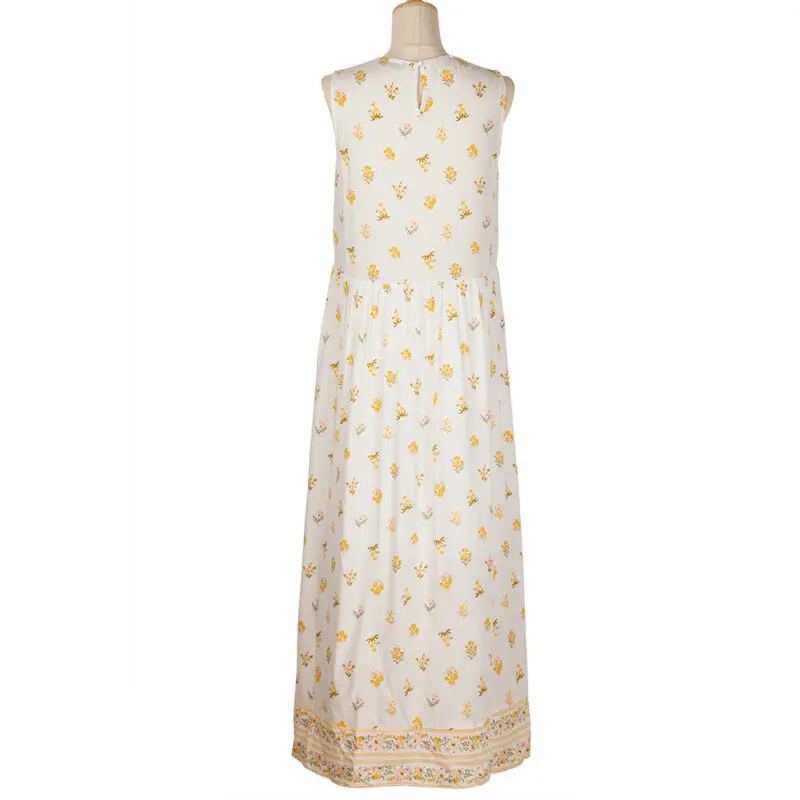 

Womens Casual Beach Holiday A-Line Sundress Floral Sleeveless Maxi Dress