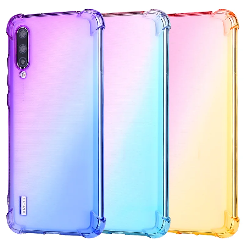 Gradient Transparent Case For Xiaomi Redmi 7 7A Note7 Mi 9 9t cc9 A2 A3 8 Lite Shockproof Cover On Redmi Note5 6 k20 Pro GO Para