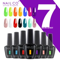nailco 15ml 7psc set color nails semi permanent nail art uv soak off gel polish nail accessories for manicure professional