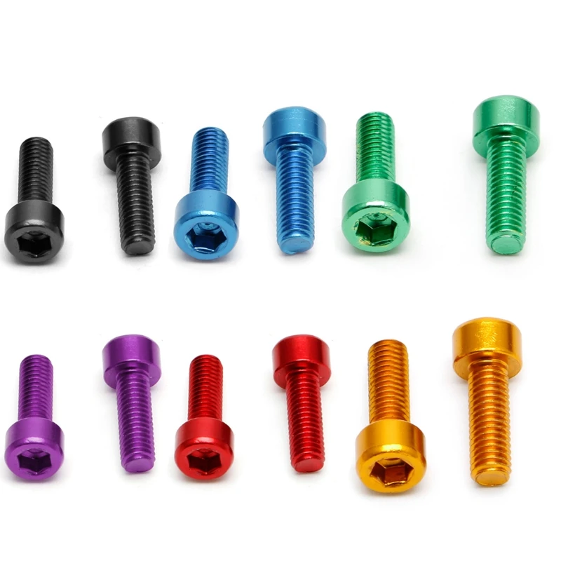 

1 Pair Bike Water Bottle Cage Bolts M5 Aluminium Alloy Hex Socket Tapping Screws
