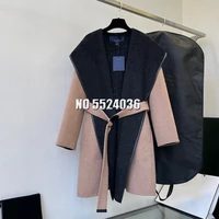 2021 winter women loose long sleeve jacket casual oversized long coat female with belt warm wool blends overcoat streetwear