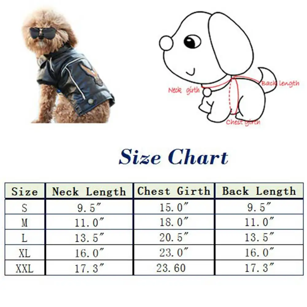 

Dog Coat Pu Leather Motorcycle Jacket for Dog Pet Clothes Leather Jacket, Waterproof