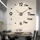 Новые кварцевые настенные часы, модные часы, 3d настоящие большие настенные часы, матовая Зеркальная Наклейка сделай сам, декор для гостиной