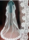 ANGELSBRIDEP сделанная на заказ Однослойная кружевная белая Фата цвета слоновой кости Длинная свадебная фата