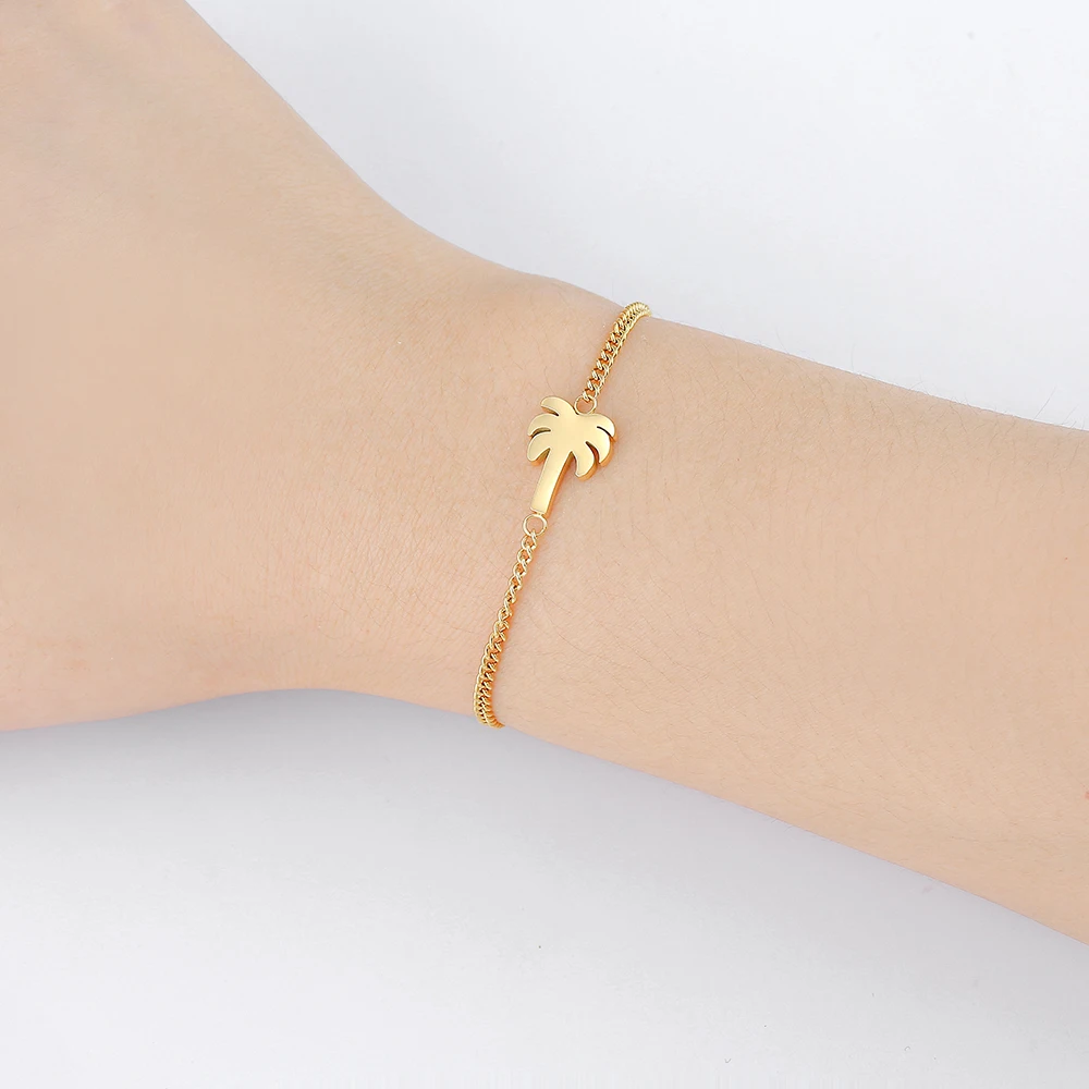 

Wholesale Palm Tree Bracelet High finishing polish Stainless Steel Hawaii Pendant Bracelet Bangle as Fashion 10pcs/lot